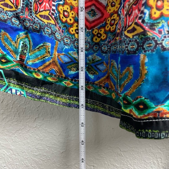 Johnny Was Green Blue Bell Sleeve Midi Dress - Picture 9 of 9